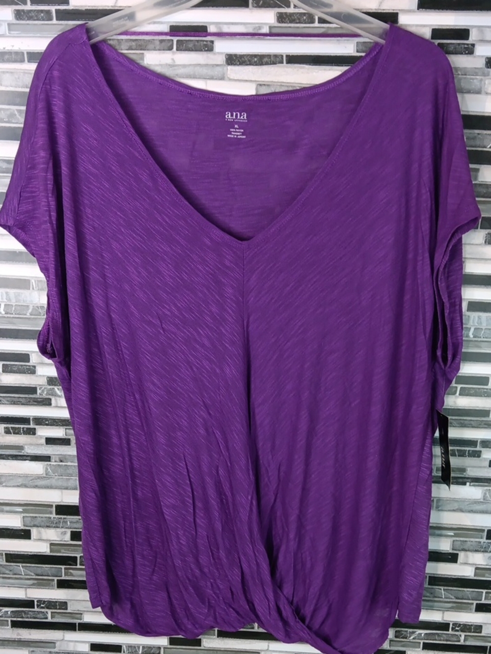 NWT A.n.a. Purple Magic Burnout Thin Summer Top X Large V Neck